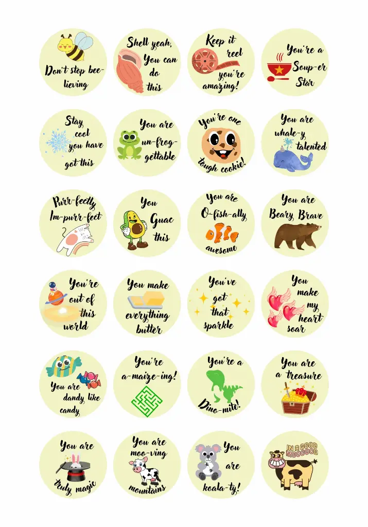 Stickers Sheets (pack of 4)Pun-Stickers (Gratitude & Wellness)